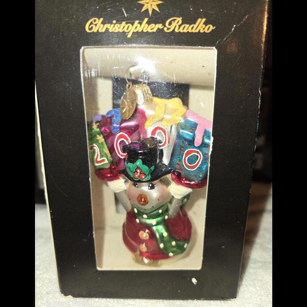 Vintage Christopher Radko Glass 2000 Christmas Ornament